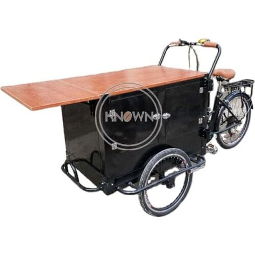 Pedal Cargo Electric Tricycle for Adult Coffee Bike support Customization Three Wheel Mobile Car with CE Certification