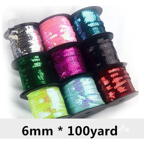 6mm sequin strips, stage clothes, shoes curtain decoration clothing DIY accessories 100yard
