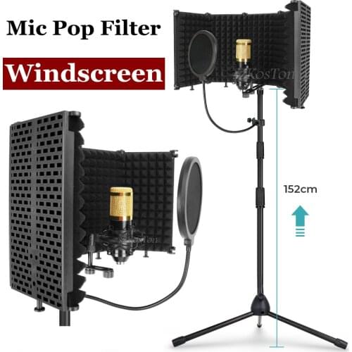 Professional Condenser Microphone Pop Filter Studio Recording Microphone Wind Screen Noise Reduction Panel With Tripod For K669