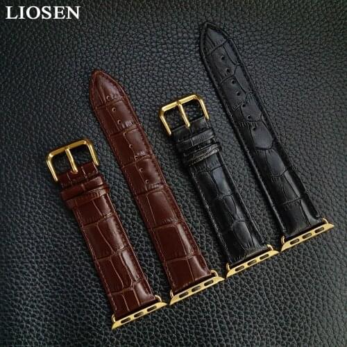 LIOSEN genuine leather watchbands watch accessory bracelet for apple watch band 42mm 38mm series 1 & 2 & 3 watches accessories