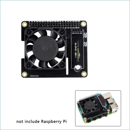 S ROBOT Raspberry Pi 4 Intelligent Control Fan Speed ​​Raspberry Pi 4 Temperature Control LCD Ice Fan Expansion Board RPI166