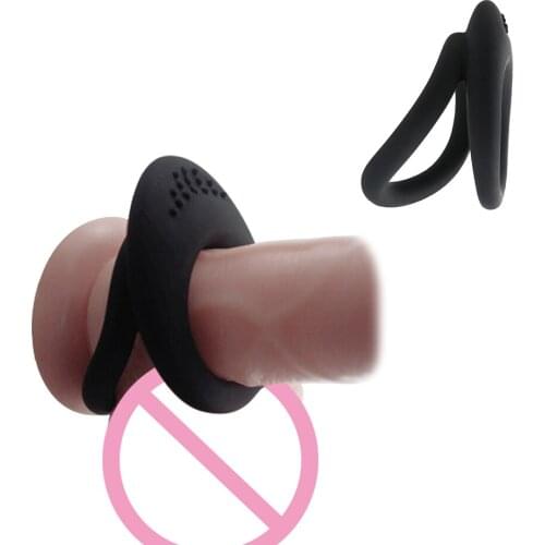 Silicone Cock Ring For Penis Bondage Erection Ejaculation Condom Penis Extender Stimulate The Clitoris Chastity Device Lock