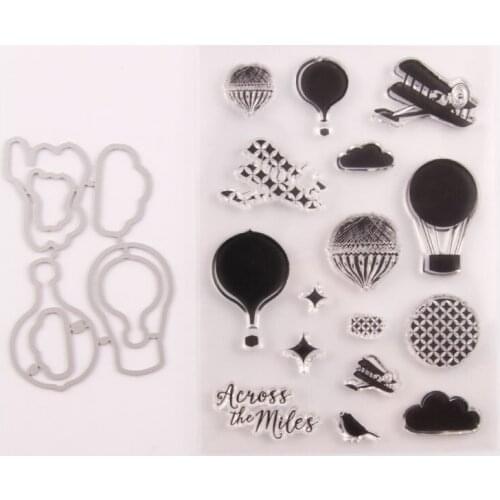 Silicone RUBBER Clear Stamps CUTTING DIES ForScrapbookingHeliumballoonLETTERS DIY PAPER Album Cards MAKING EMBOSSING FOLDER MOLD