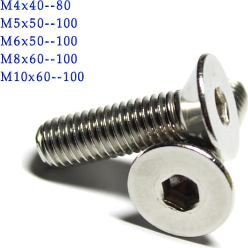 DIN7991 M4 M5 M6 M8 M10 Lengthened Machine Screw 304 Stainless Steel Countersunk Flat Head Socket Head Screw Hex Socket Bolt