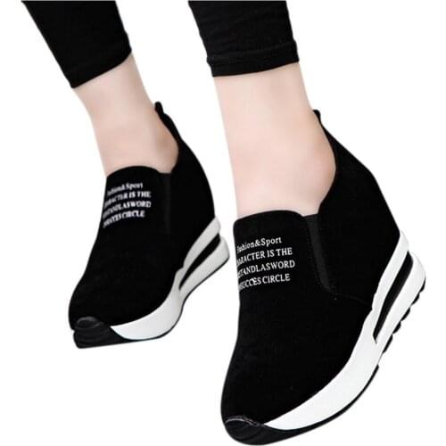 2021 Wedges Shoes Women Slip On Platform Cushion Sneakers Sport Shoes Ladies Student Girl Casual Vulcanized Sneakers Shoes