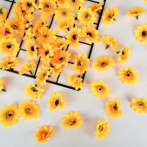 100pcs Mini Silk Sunflower Artificial Daisy Flower Heads Wedding Festival Party DIY Scrapbooking Wreath Fake Flower Decoration 7