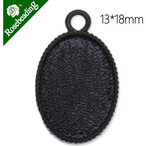 13x18mm Black Plated blank for pendant,pendant blanks,zinc alloy,lead and nickle free,Sold 20pcs/lot-C3750