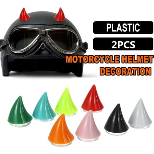 2Pcs Motorcycle Helmet Corner Plastic Resilient Silicone Suction Cup Soft Horn Decoration Headwear Rubber Horn Decoration