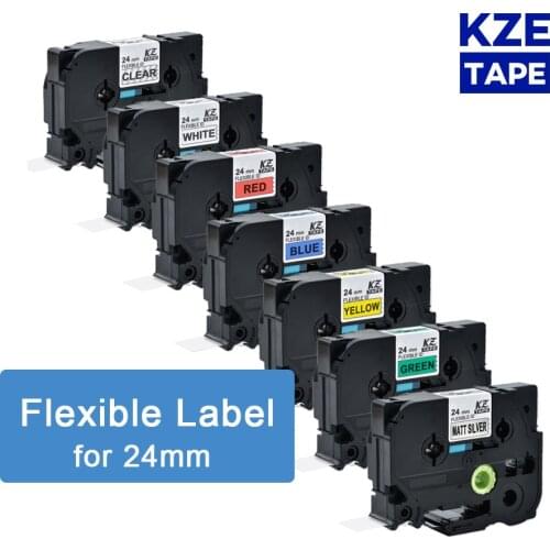 24mm Brother Flexible Cable Label Tapes Tze-FX251 Multicolor Laminated label tape tze tape Flexible label for P-touch printers