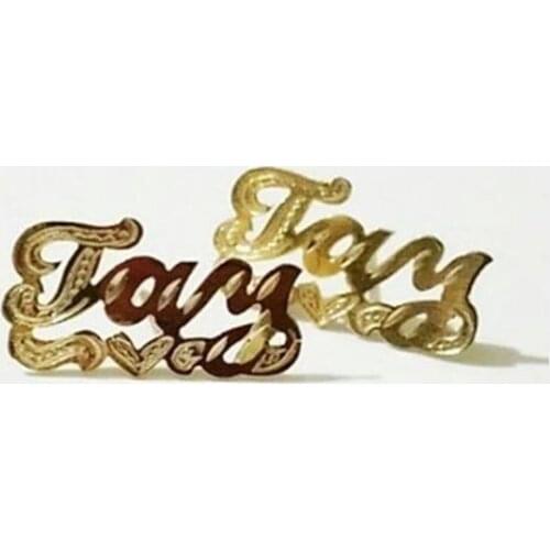 3UMeter stud Hiphop Sexy Custom Bamboo Hoop Earrings Personalized Name Earring Bamboo Style Custom Earrings for Women Gift