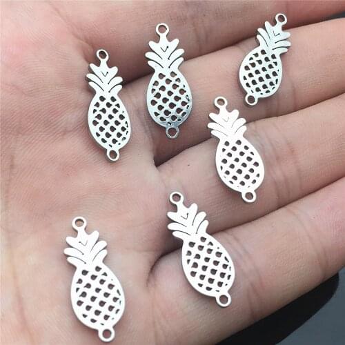 Pineapple 2side Pattern ananas 5pcs Water proof Steel Jewelry finding Handmake Jewelry connector Make Findings