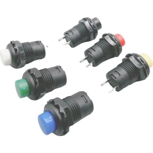 6pcs 12mm Lock Latching OFF- ON Push Button Switch Maintained Fixed Pushbutton Switches DS-428