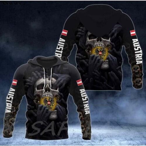AUSTRIA COAT OF ARMS SKULL God Country 3D Printed Man Female Zipper HOODIE Pullover Sweatshirt Hooded Jersey Tracksuits
