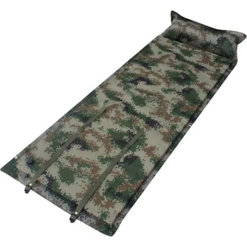 Single Person Use Automatic Inflation Mat Built-in Inflator Pump Air Mattress Digital Camouflage Moisture Proof Pad Camping Mat