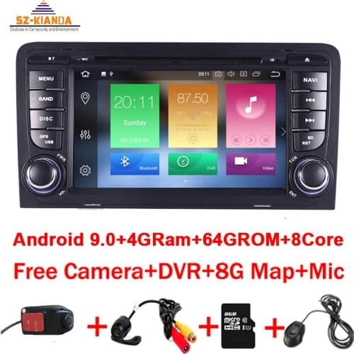 4GB RAM 64GB ROM 8Core Android 10.0 CAR DVD GPS For Audi A3 8P 2003-2012 S3 2006-2012 RS3 Sportback multimedia player stereo