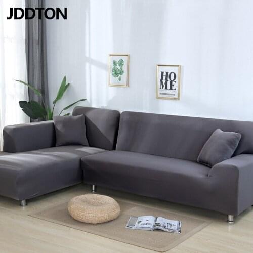 JDDTON Sofa Cover Living Room Elastic Solid Color Full Cover Slipcovers Chair Protector 1/2/3/4 Seater Sofa Pillowcase BE167