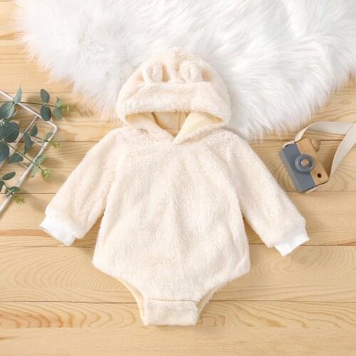 Autumn Baby Rompers Newborn Cotton Plush Clothing Baby Long Sleeve Hoodies Infant Boys Girls Jumpsuit Baby Winter Clothes