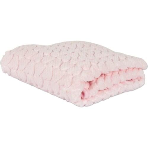 Merino Petit Carre Love Embos Baby Blanket Pink
