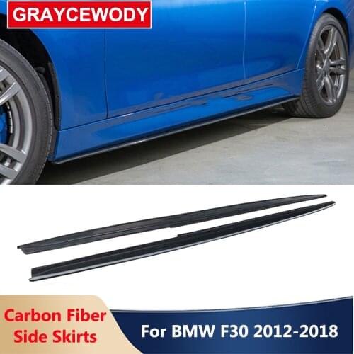 F30 Modify MP Style Real Carbon Fiber Side Skirts Door Aprons Covers Car Body Kit For BMW 3 Series F35 320 328 330 MT 2012-2018