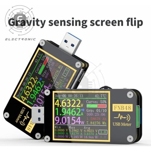 FNIRSI-FNB48 PD Trigger Voltmeter Ammeter Current Voltmeter USB Tester QC4 + PD3.0 2.0 PPS Fast Charging Protocol Capacity Test