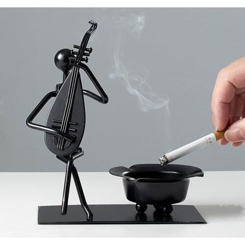 [HHT] Modern Simple Iron Art Band Musician Ashtray Ornaments Living Room Office Desktop Home Decoration Designer Ashtrays
