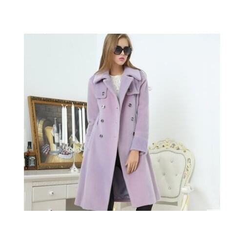 And Spring Autumn Slim Solid Color Fashiion Faux Fur coat N44