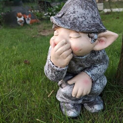Naughty Garden Simulation Figurines Funny Resin Garden Gnome Gardening Office Desktop Bedroom Decor Home Figurines Decoartion
