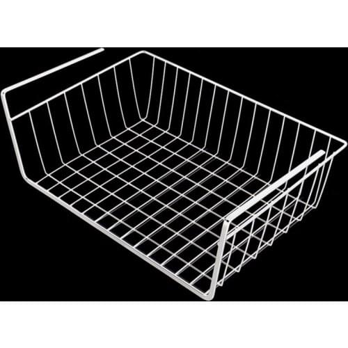 Under Shelf Table Storage Basket Rack Kitchen Wire Mesh Cabinet Organiser Storage Baskets Home Storage Tools