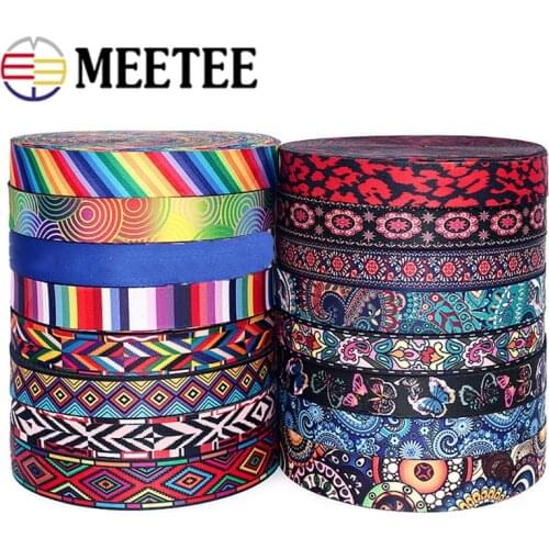 Meetee 5Meters 50mm Ethnic Jacquard Polyester Webbing Costume Belt Decoration Lace Ribbon DIY Bags Strap Band Sewing Accessories
