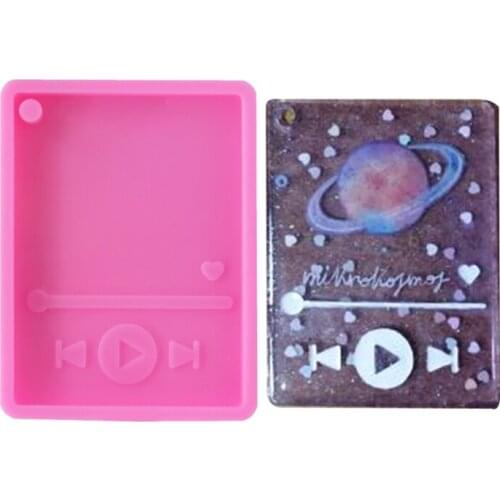 Music Player Keychain Epoxy Resin Mold DIY Crafts Casting Tools Jewelry Pendant Silicone Mould W0YA