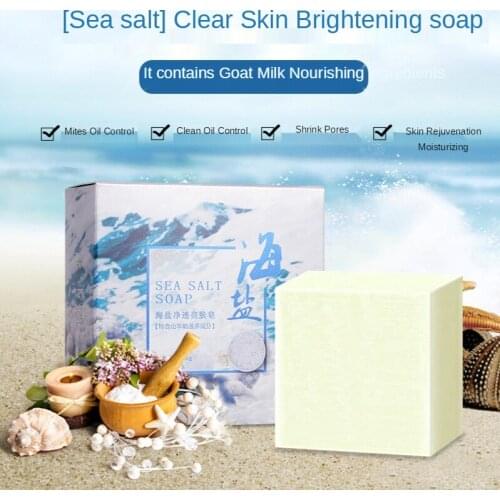 100g Goat Milk Sea Salt Soap Removal Pimple Pores Acne Treatment Moisturizing Cleaner Handmade Face Care For Travel Wash Basis