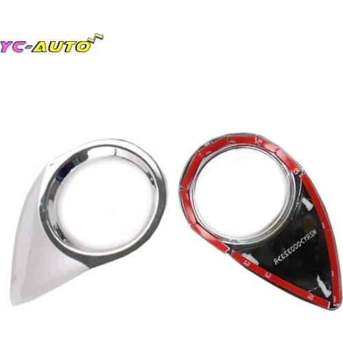 ABS Chrome Front Fog Light Trim Cover Fog Lamp Grill Frame Panel Cover For Peugeot 301 2013-2015 Fog Light Frame cover trim