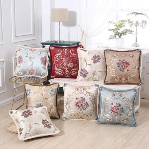 Embroidery Cushion Cover Sofa Car Throw Pillows Case Classic Palace Style Floral Home Decor Square Chair Housse De Coussin