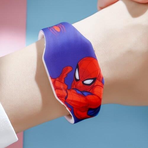 Disney Genuine Spider-Man LED Watch Frozen Aisha Iron Man LED Luminous Electronic Watch Childrens Watch Birthday Gifts for kids