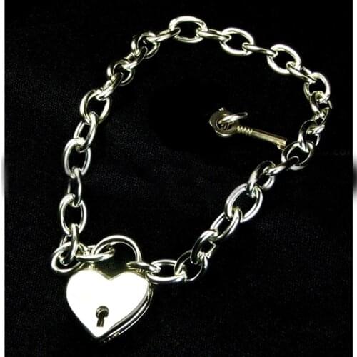 Punk Gothic Women Men Unisex Heart Lock Chain Choker Metal Link Heavy Duty Chains Collar Necklace