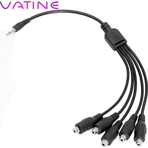 VATINE 5 in 1 Adapter Cable Electro Stimulation for Penis Ring Anal Plug Sex Toys for Couple Electric Shock Accessories
