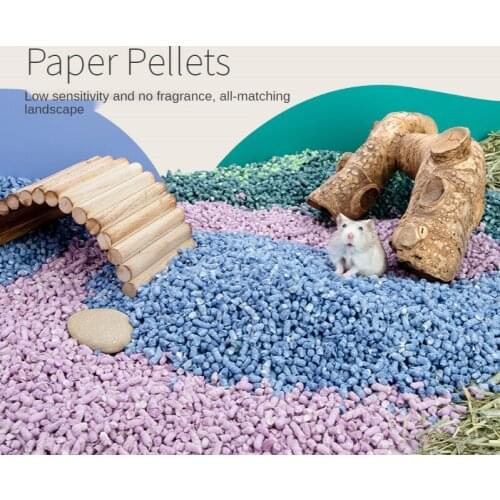 Colored Paper Hamster Bedding 1.2kg Hamster Litter Golden Bear Chipmunk Small Animal Bedding Hamster Cage Landscaping Supplies