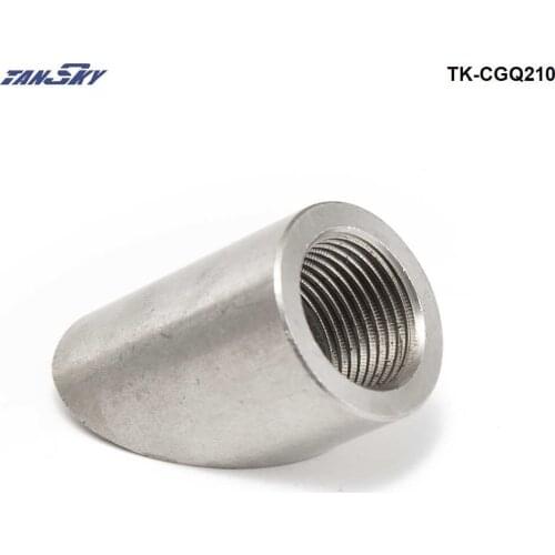 Pre-curved 45 Degree Cut Weld O2 Oxygen Sensor Bung 18mm x 1.5 M18 X 1.5 SS304 TK-CGQ210