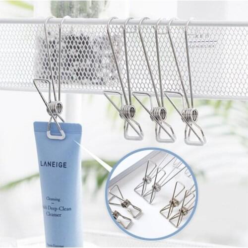5PCS Mini Clothes Pegs Stainless Steel Clips Powerful Fixed Holder Hooks Small Clothespins Laundry Travel Portable Clothes Pins