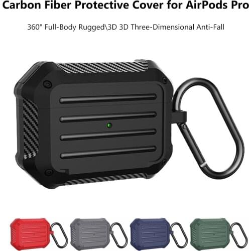 Super Protection Airpods Case Carbon Fiber Airpod Pro Case Cover Full-Body Hard Shell Protective Cover Case for Apple Air Pods 2