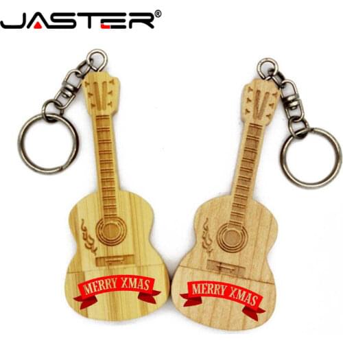 JASTER New hot sale wooden guitar usb flash drive pendrives pen drive 8GB16GB32GB 64GB car key flash card memory stick mini gift