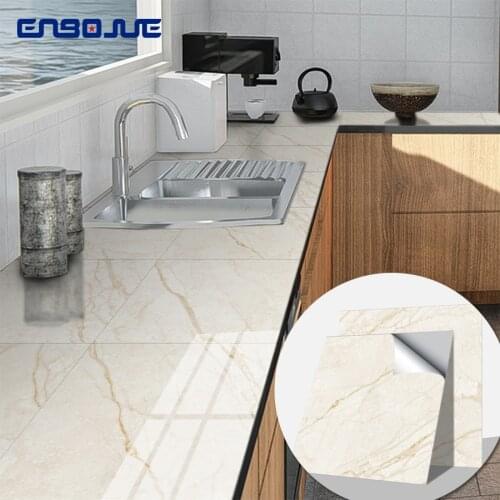 Bathroom Marble Wallpaper Self-adhesive Kitchen Stove Counter Oil-proof Wall Stickers Waterproof Non-slip Bedroom Floor Stickers