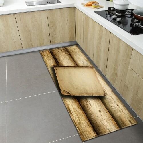 Wood Grain Entrance Doormat Home Kitchen Rug Bedroom Childrens Decoration Carpet Hallway Balcony Bathroom Anti-Slip Floor Mat