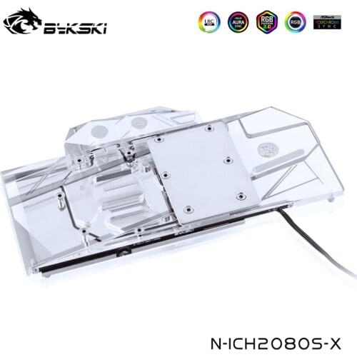 Bykski GPU Water Block For Inno 3D Geforce RTX2080 Super,2070 Super.Full Cover Watercooler,Support M/B Control, N-ICH2080S-X