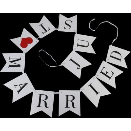 1 pcs JUST MARRIED Wedding Banner Party Decoration Bunting Garland Handmade Wedding Decoration 5z-SH144