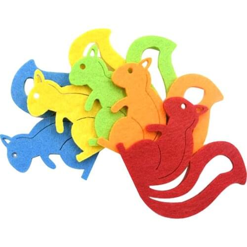 10pcs Colorful squirrel Felt Fabric Pads Handmade Materials Patches Felt Pads DIY Craft Accessory Gifts Scrapbooking Decoration