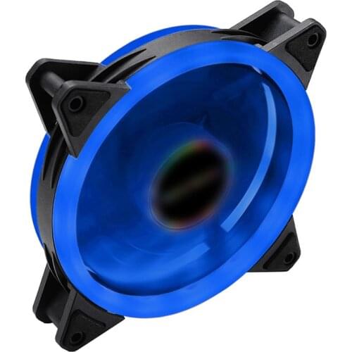 120mm PC computer case fan Ultra-quiet LED cooling fan 12VDC 3P IDE 4Pin radiator CPU radiator blue fan with shockproof rubber