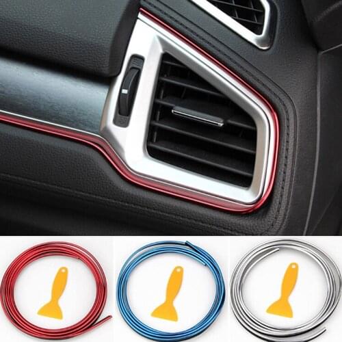 2/5M Universal Flexible Car Interior Moulding Trim Strip Line DIY Decoration Gap Door Panel Accessories