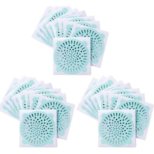 3 Bags Disposable Drain Sticker Hair Stoppers Hair Filter Floor Drain Sink Hair Adhesive Paper For Home Kitchen Bathroom