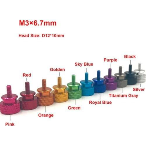 5pcs Anodized Aluminum Alloy M3 Step Thumb Screws Knurled Hand Screws For RC Boat Radio Box Computer Case DIY Moto